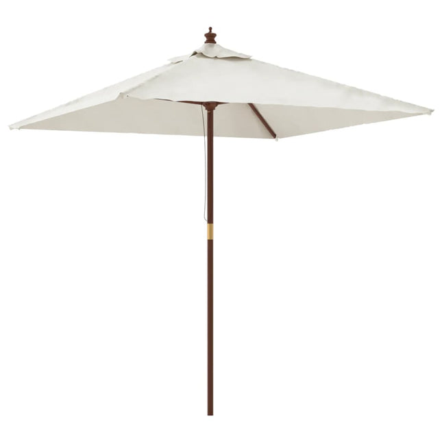 haveparasol med træstang 198x198x231 cm sandfarvet
