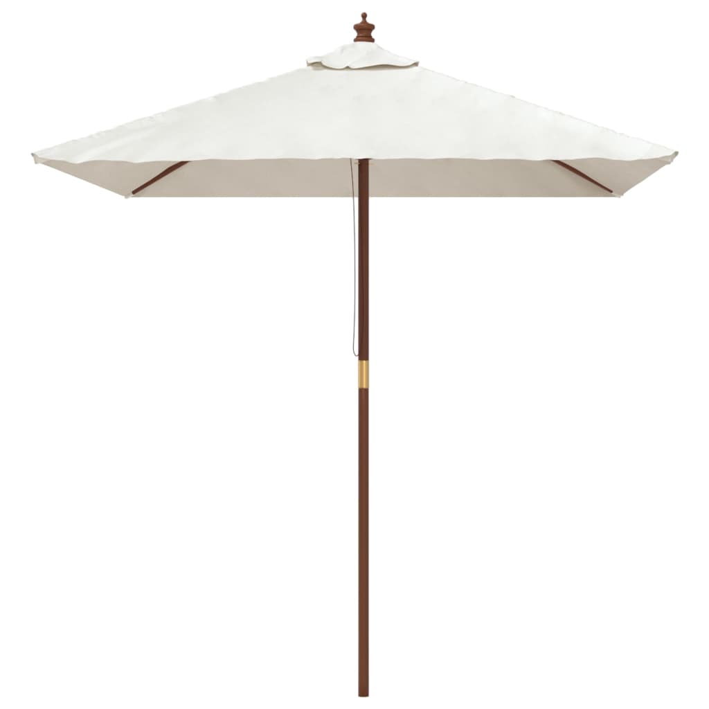haveparasol med træstang 198x198x231 cm sandfarvet