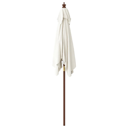 haveparasol med træstang 198x198x231 cm sandfarvet