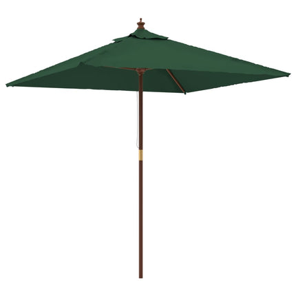 haveparasol med træstang 198x198x231 cm grøn