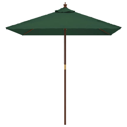 haveparasol med træstang 198x198x231 cm grøn