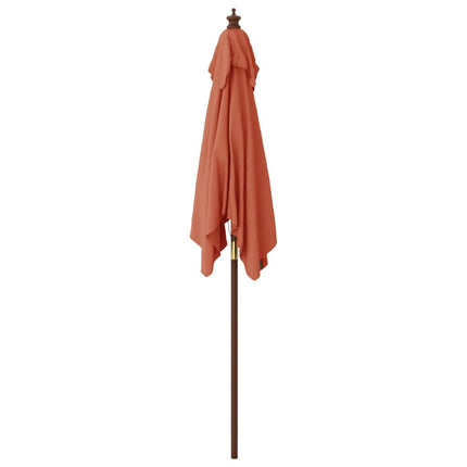 haveparasol med træstang 198x198x231 cm terrakotta