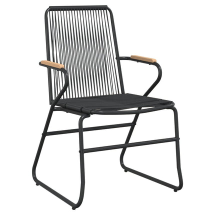 spisebordssæt til haven 7 dele PVC-rattan sort