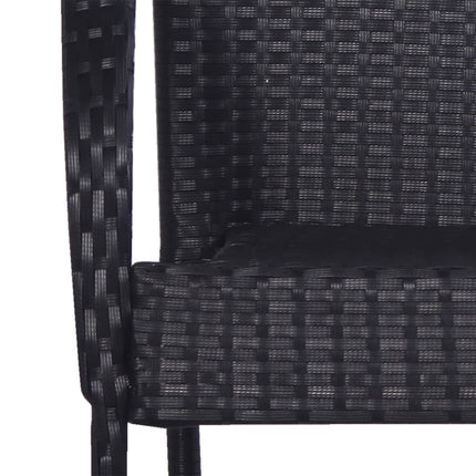 spisebordssæt til haven 7 dele polyrattan sort