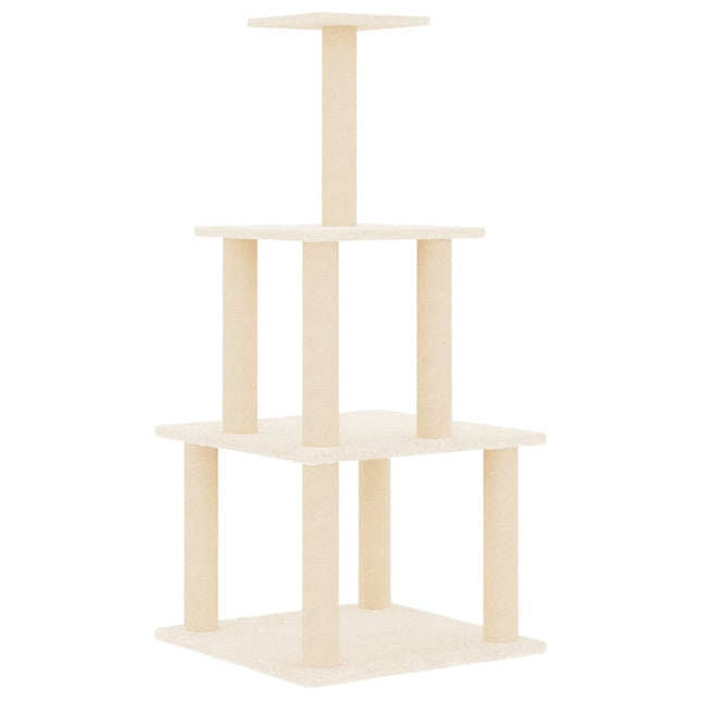 kradsetræ med sisalkradsestolper 111 cm cremefarvet