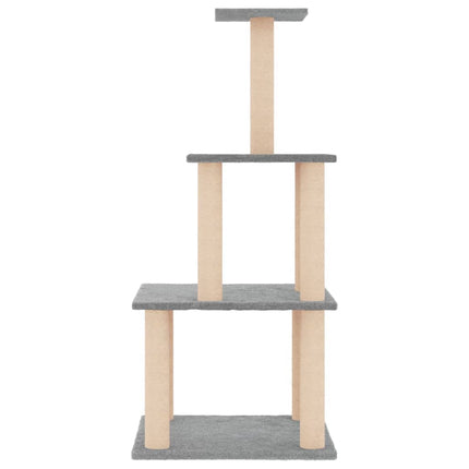 kradsetræ med sisalstolper 111 cm lysegrå