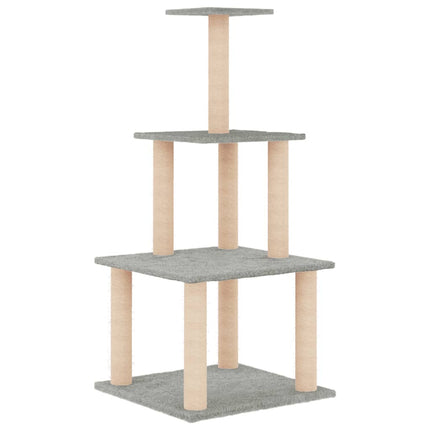 kradsetræ med sisalstolper 111 cm lysegrå