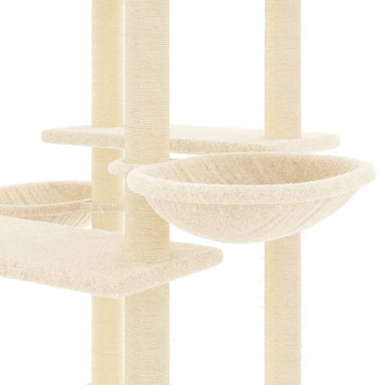 kradsetræ med sisalstolper 133 cm cremefarvet