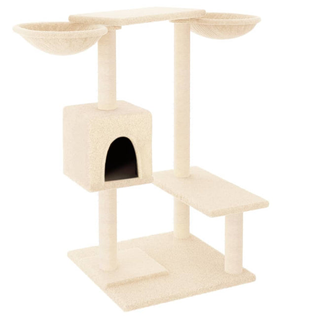 kradsetræ med sisalstolper 82 cm cremefarvet