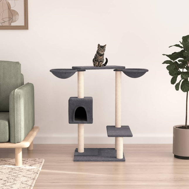 kradsetræ med sisalstolper 82 cm mørkegrå
