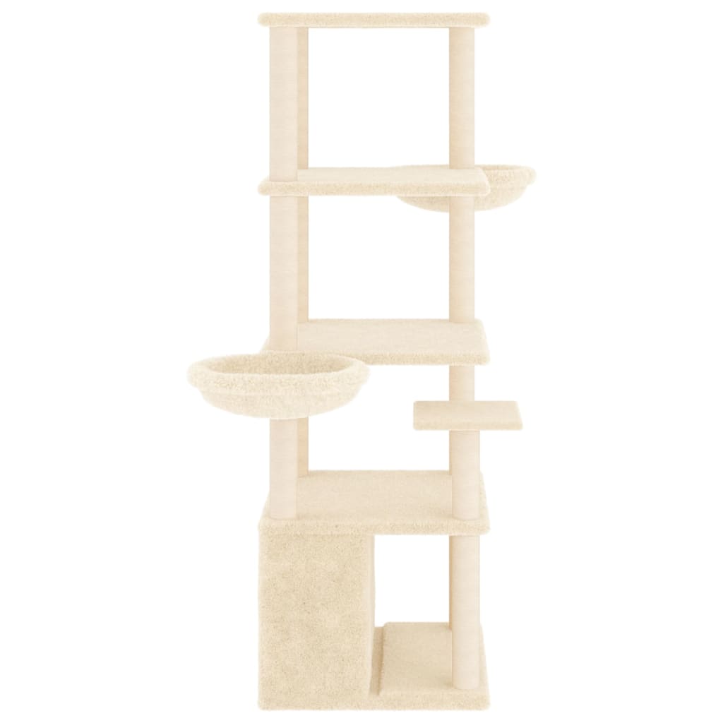 kradsetræ med sisalstolper 147 cm cremefarvet