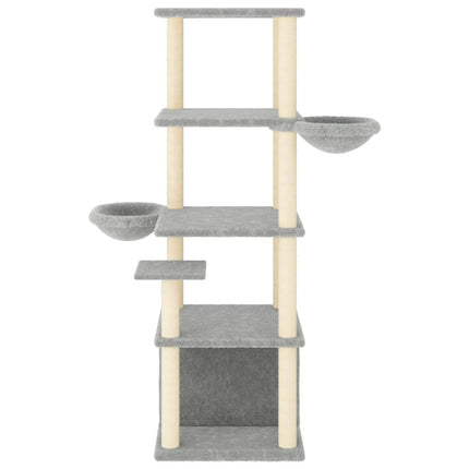 kradsetræ med sisalstolper 147 cm lysegrå