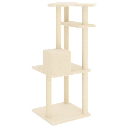 kradsetræ med sisalstolper 123 cm cremefarvet