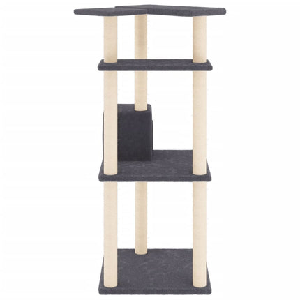 kradsetræ med sisalstolper 123 cm mørkegrå