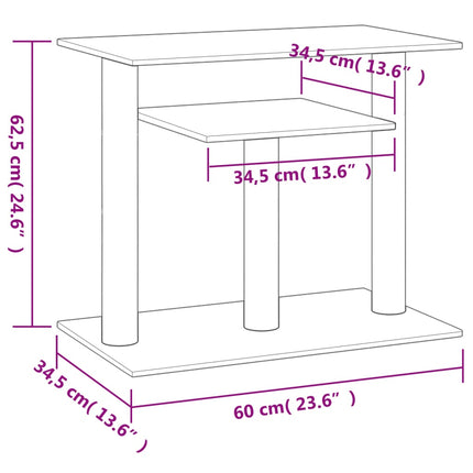 kradsetræ med platforme 62,5 cm lysegrå