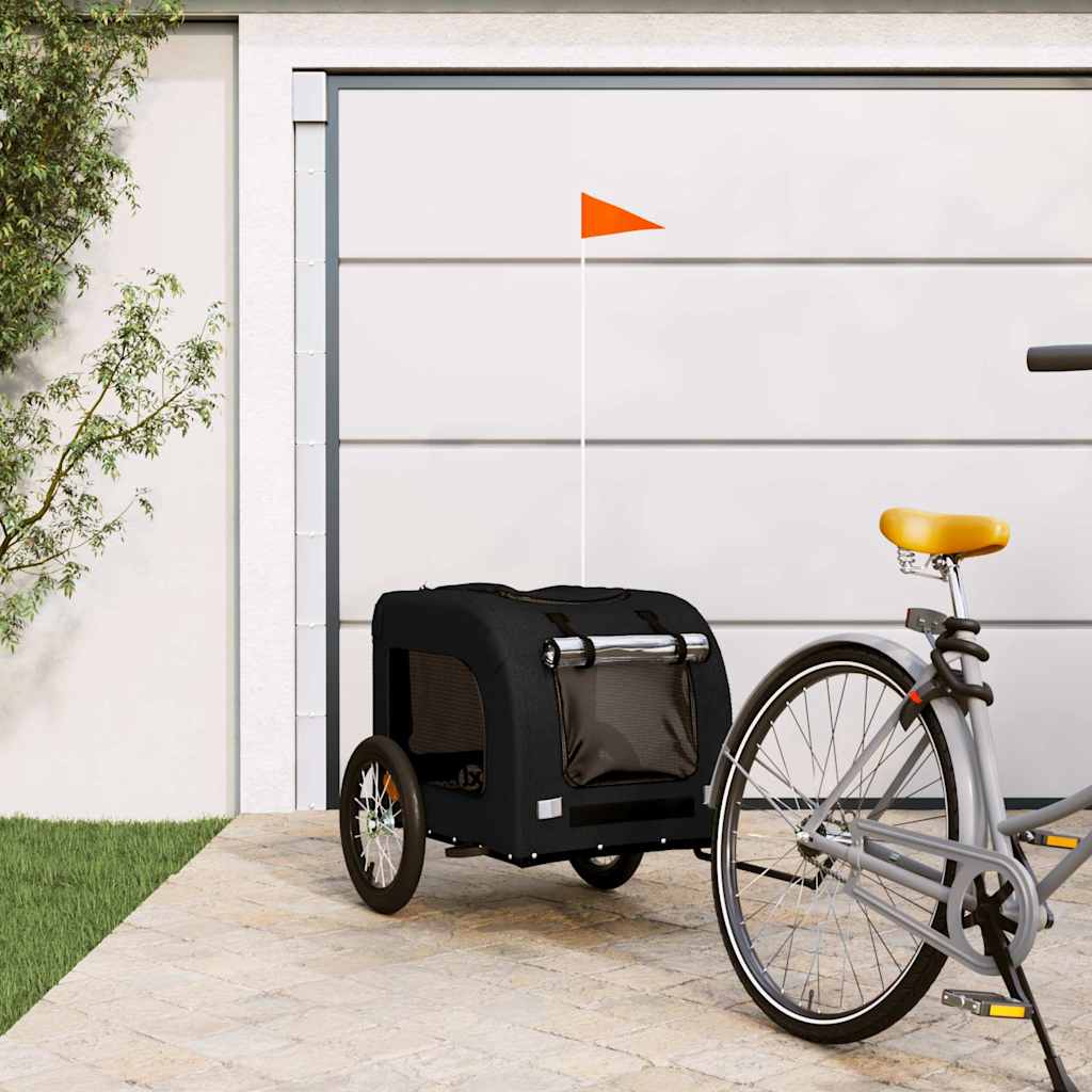 Cykeltrailer til kæledyr - oxfordstof og jern, sort