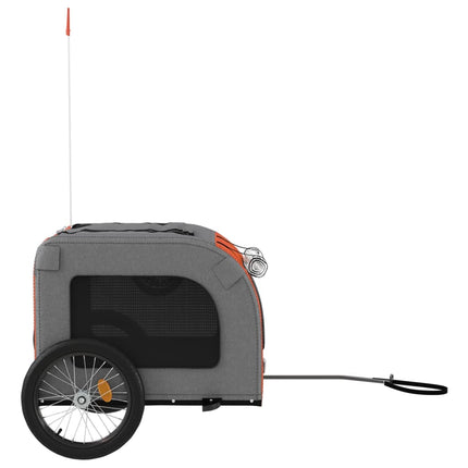 cykeltrailer til kæledyr oxfordstof og jern orange og grå
