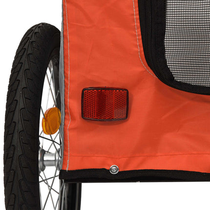 cykeltrailer til kæledyr oxfordstof og jern orange og grå