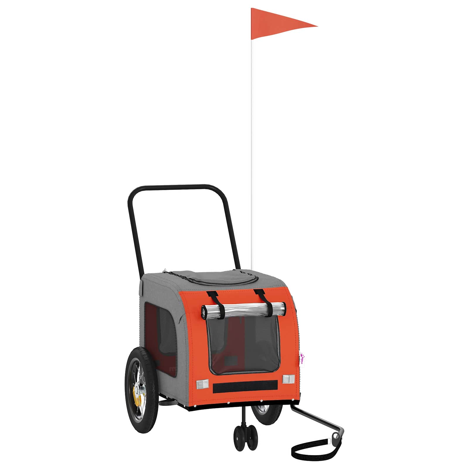 Cykelanhænger til kæledyr Orange og Grå 125 x 53 x 54 cm