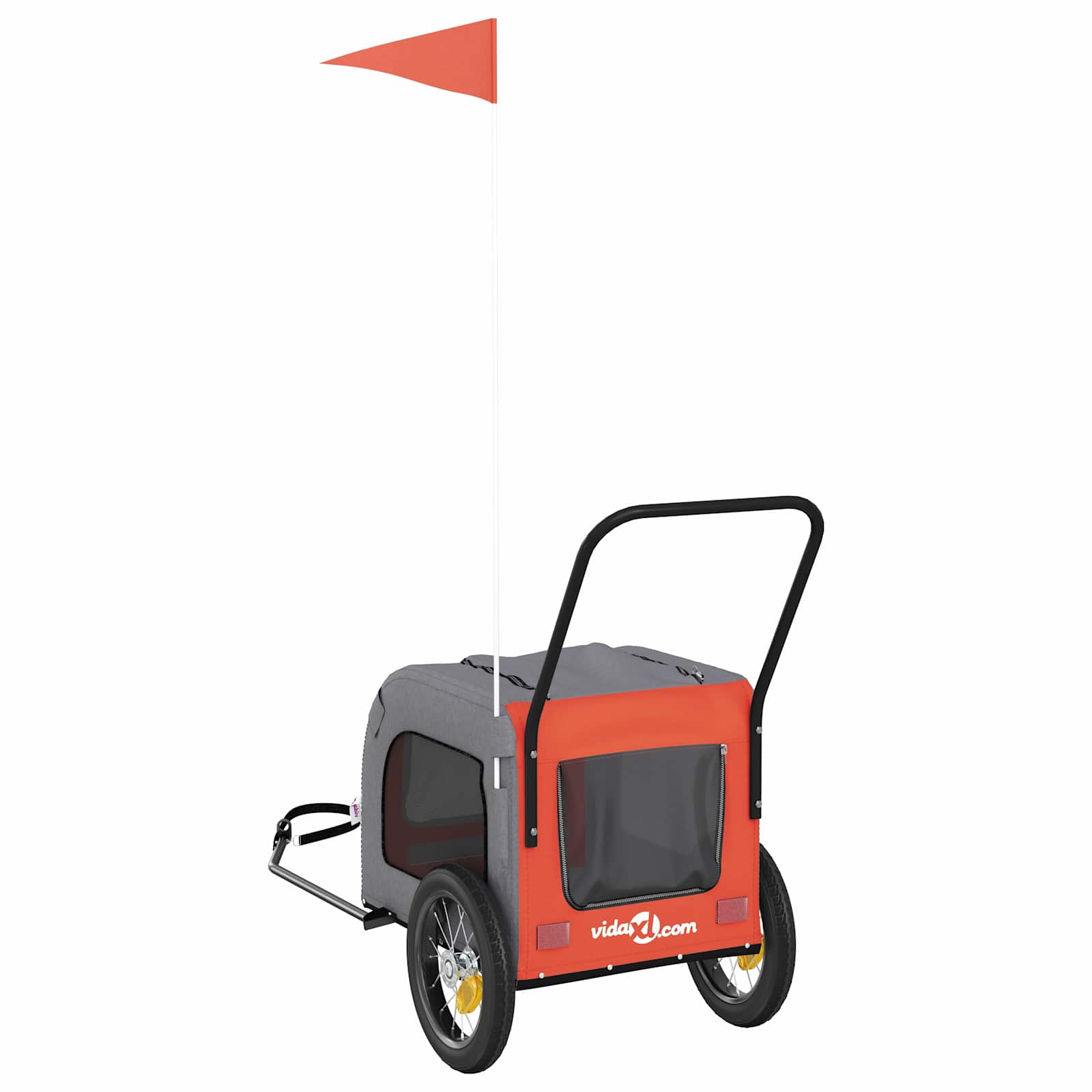 Cykelanhænger til kæledyr Orange og Grå 125 x 53 x 54 cm