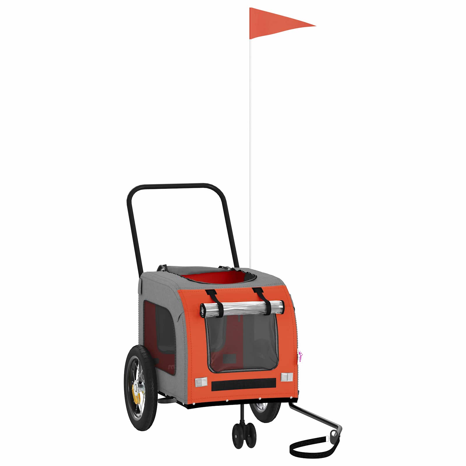 Cykelanhænger til kæledyr Orange og Grå 125 x 53 x 54 cm