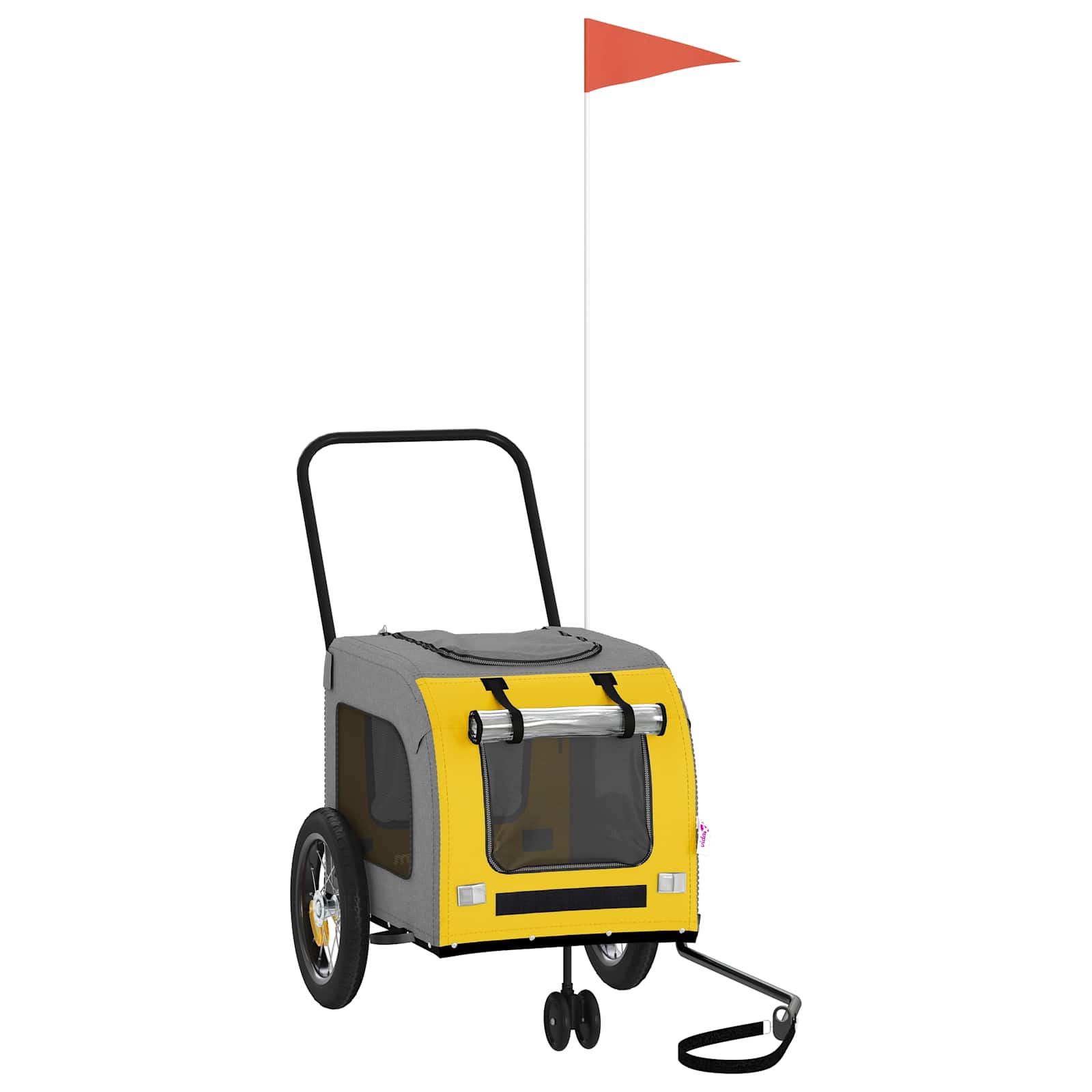 Cykelanhænger til kæledyr Gul og Grå 125 x 53 x 54 cm