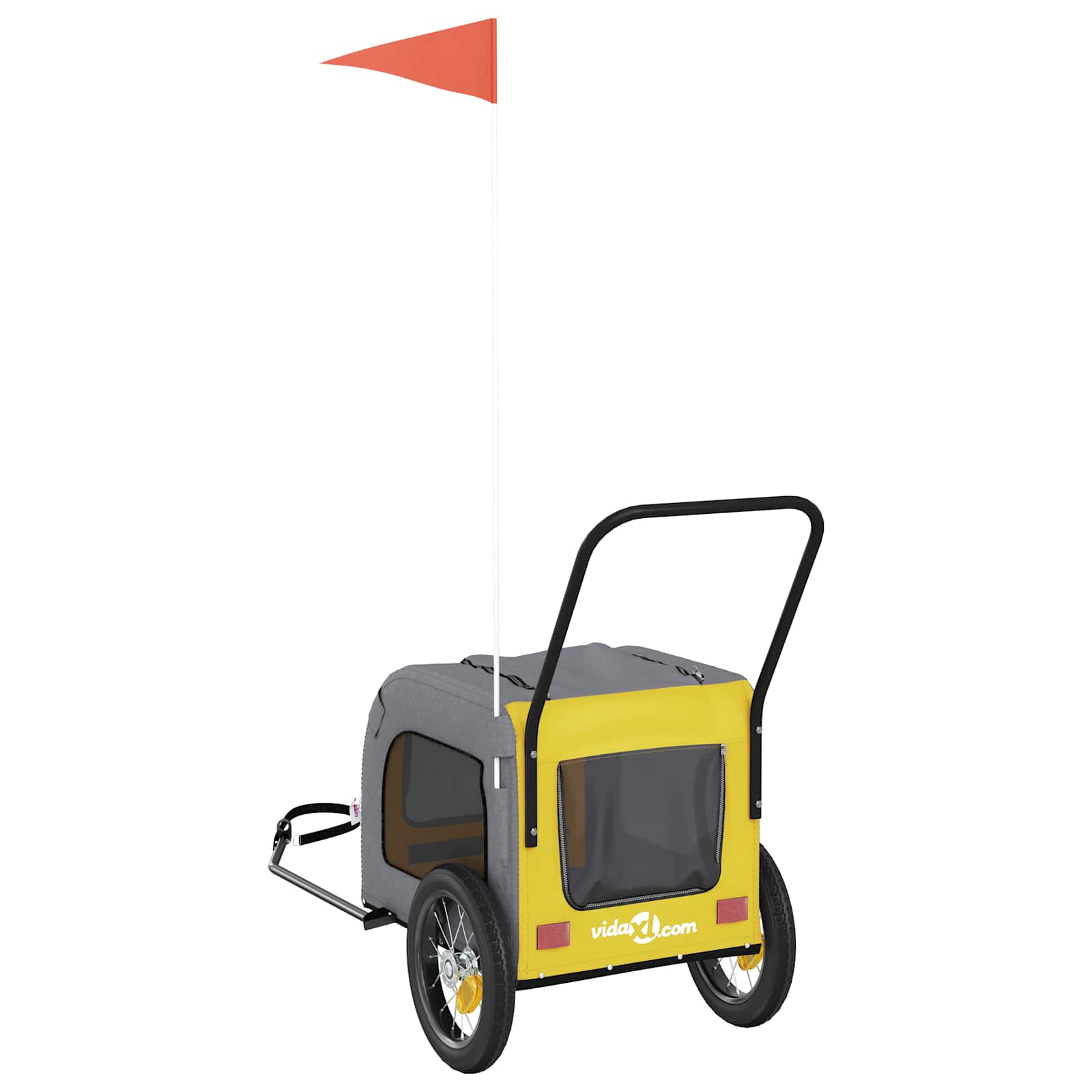 Cykelanhænger til kæledyr Gul og Grå 125 x 53 x 54 cm