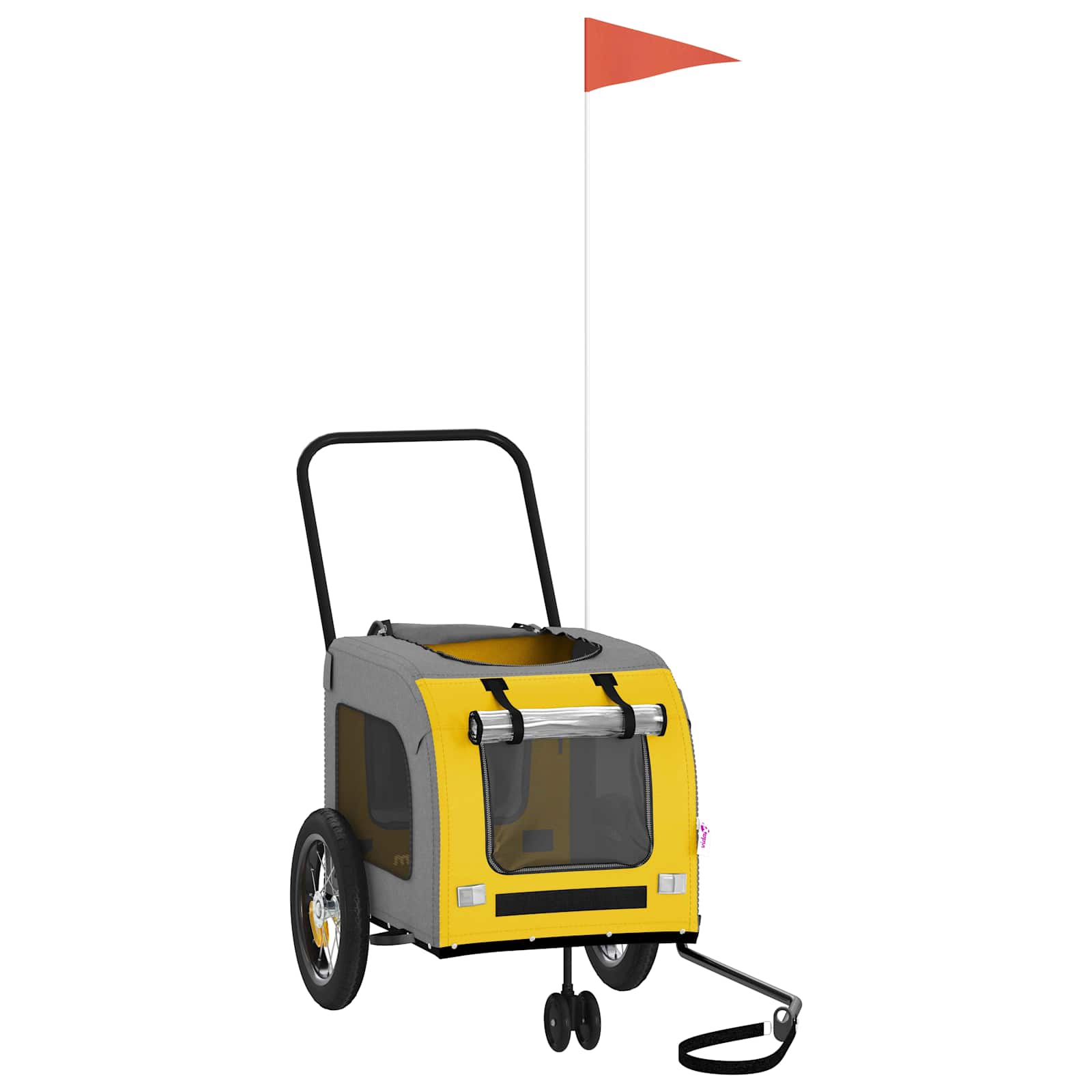 Cykelanhænger til kæledyr Gul og Grå 125 x 53 x 54 cm