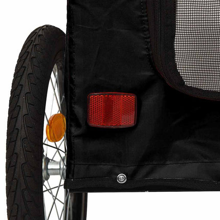 Cykelanhænger til kæledyr med opbevaring Sort 125 x 53 x 54 cm