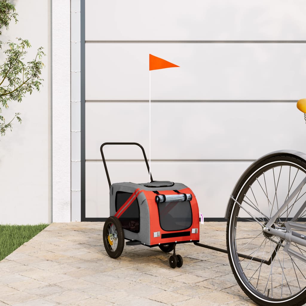 Hundetrailer Til Cykel Oxfordstof Og Jern Orange Og Sort - Vidaxl