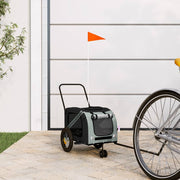 hundetrailer til cykel oxfordstof og jern grå og sort