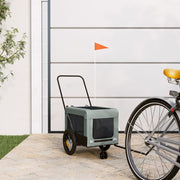 hundetrailer til cykel oxfordstof og jern grå og sort