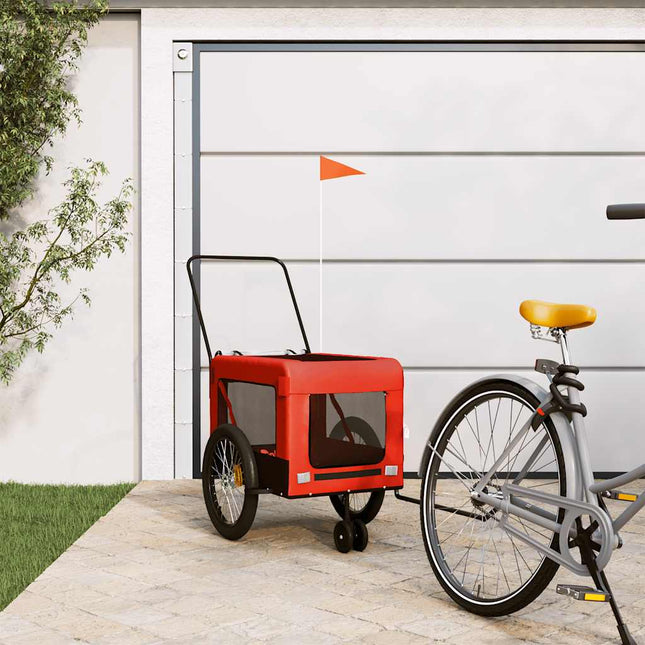 hundetrailer til cykel oxfordstof og jern orange og sort