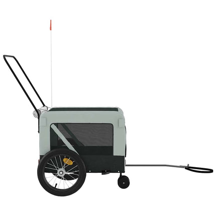 hundetrailer til cykel oxfordstof og jern grå og sort