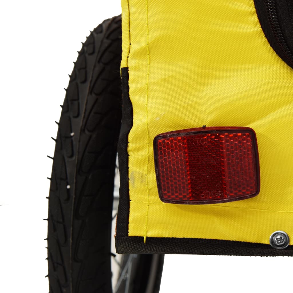 hundetrailer til cykel oxfordstof og jern gul og sort