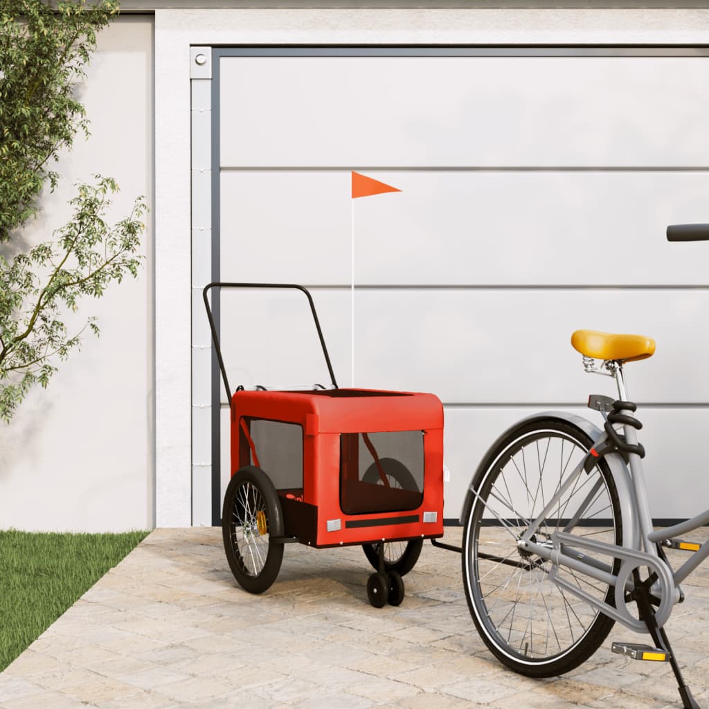 Hundetrailer Til Cykel Oxfordstof Og Jern Orange Og Sort - Vidaxl