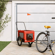 hundetrailer til cykel oxfordstof og jern orange og sort