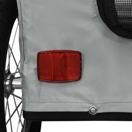cykeltrailer til kæledyr oxfordstof og jern grå