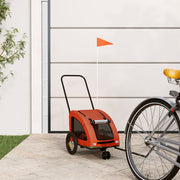 cykeltrailer til kæledyr oxfordstof og jern orange og grå