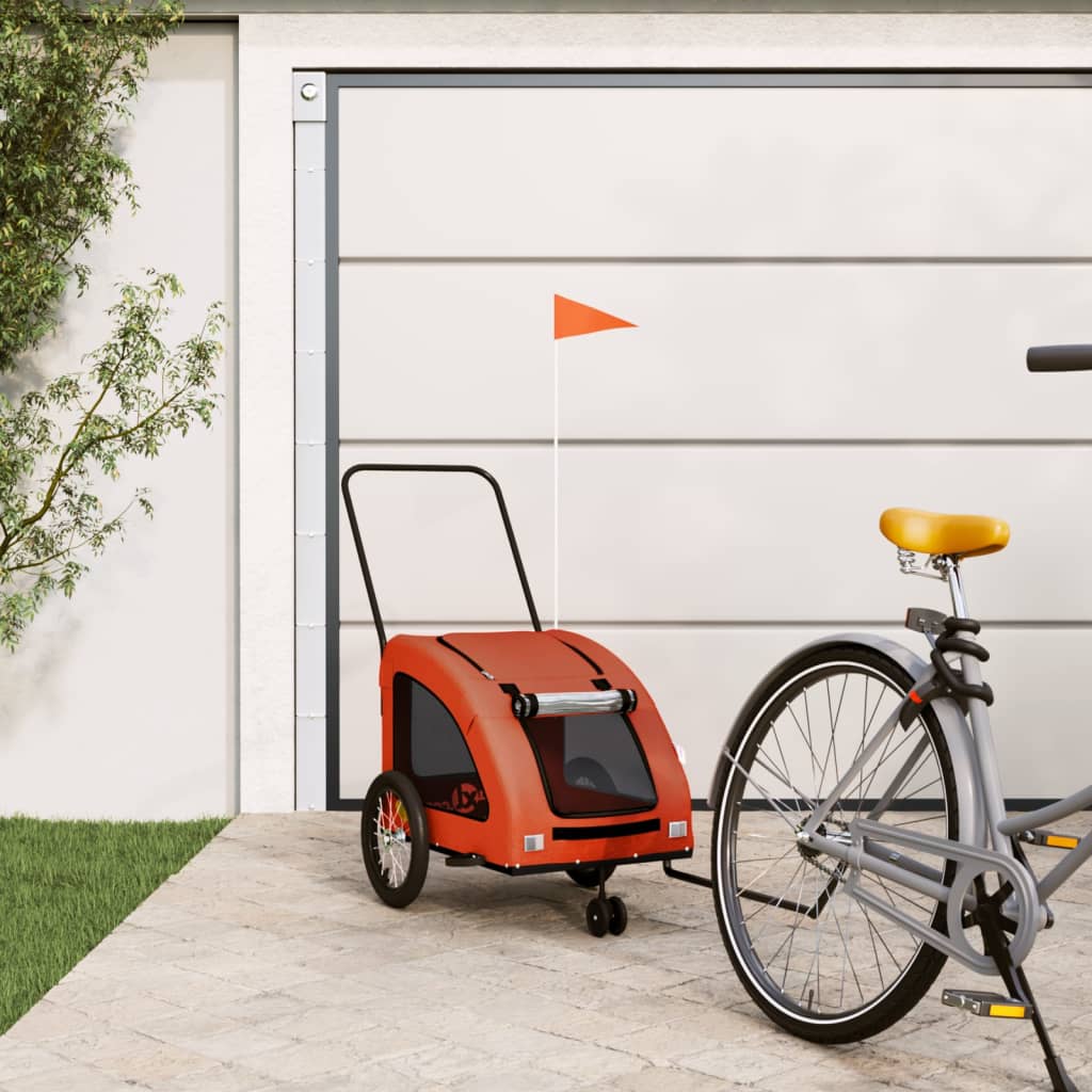 vidaXL Cykeltrailer til Kæledyr - Hundetrailer - Orange