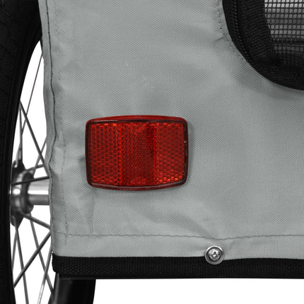 cykeltrailer til kæledyr oxfordstof og jern grå