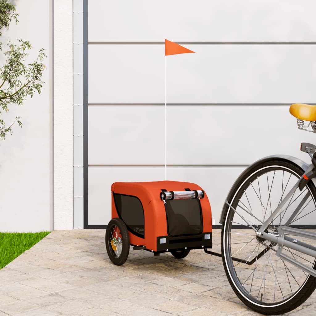 Hundetrailer Til Cykel Oxfordstof Og Jern Orange Og Sort - Vidaxl