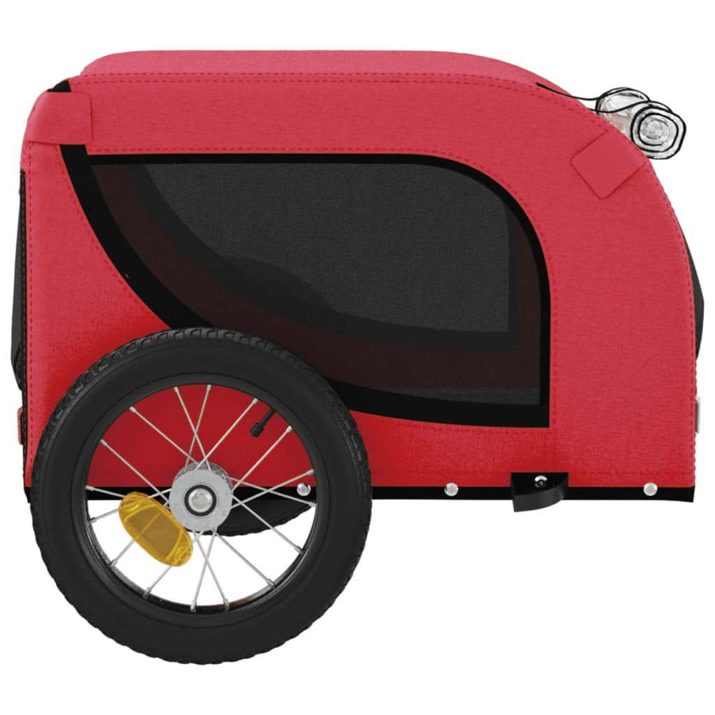 hundetrailer til cykel oxfordstof og jern rød og sort