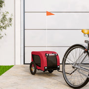 hundetrailer til cykel oxfordstof og jern rød og sort