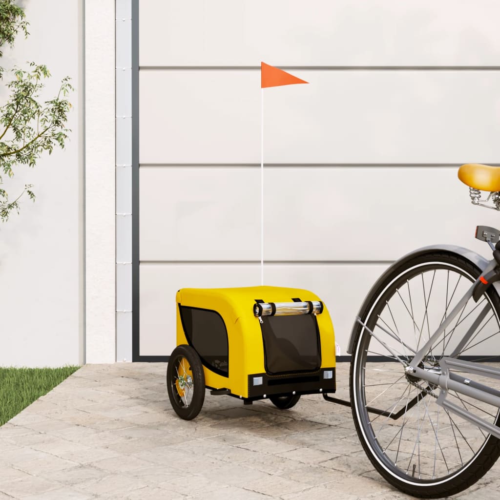 Hundetrailer Til Cykel Oxfordstof Og Jern Gul Og Sort - Vidaxl