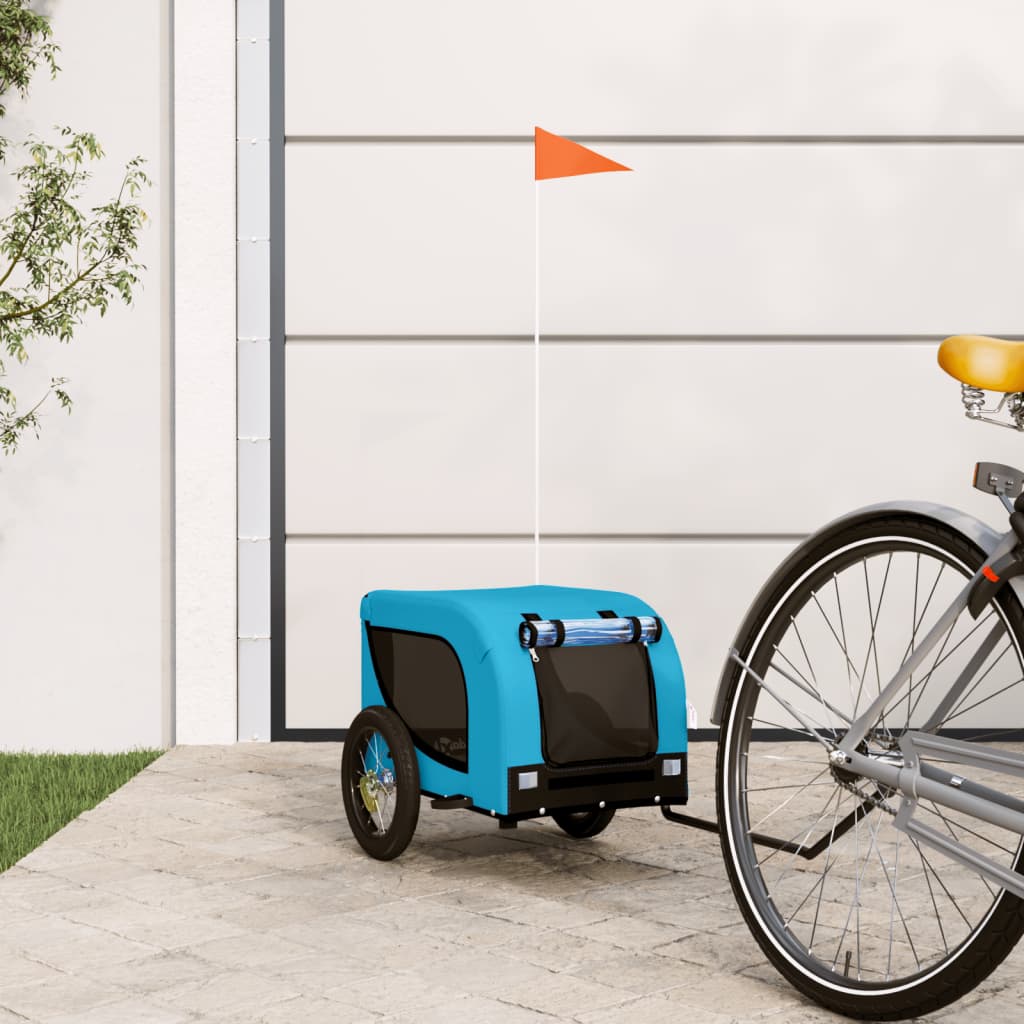 Hundetrailer Til Cykel Oxfordstof Og Jern Blå Og Sort - Vidaxl