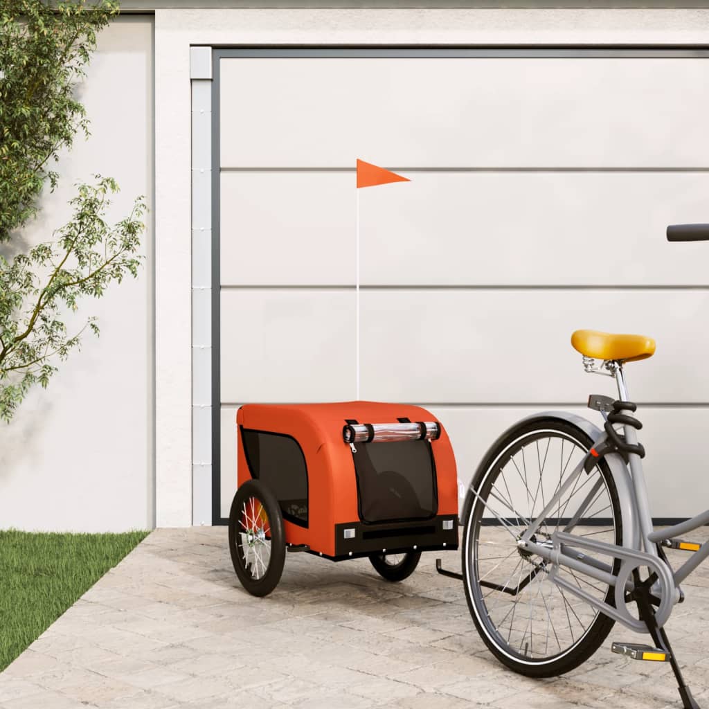 Hundetrailer Til Cykel Oxfordstof Og Jern Orange Og Sort - Vidaxl