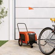 hundetrailer til cykel oxfordstof og jern orange og sort