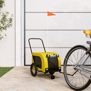 hundetrailer til cykel oxfordstof og jern gul og sort