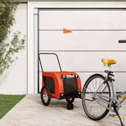 hundetrailer til cykel oxfordstof og jern orange og sort